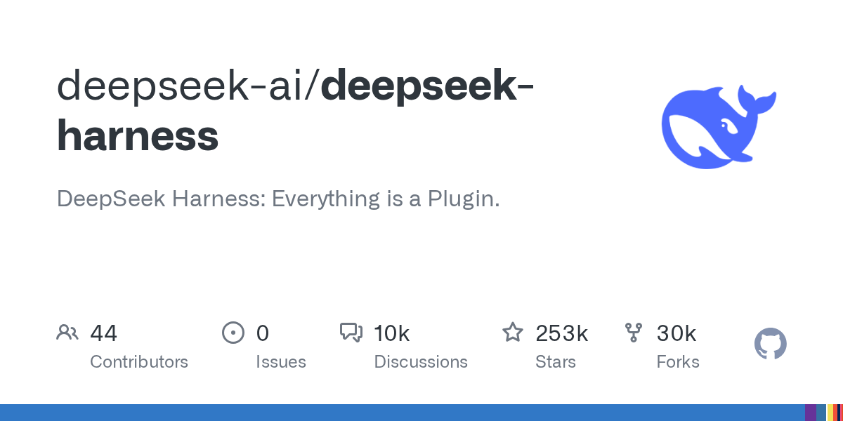 DeepSeek Harness 插件:DeepSeek 官方开源 25 万星「万物皆插件」智能体框架,一条 npx 命令跑起本地 Web 控制台