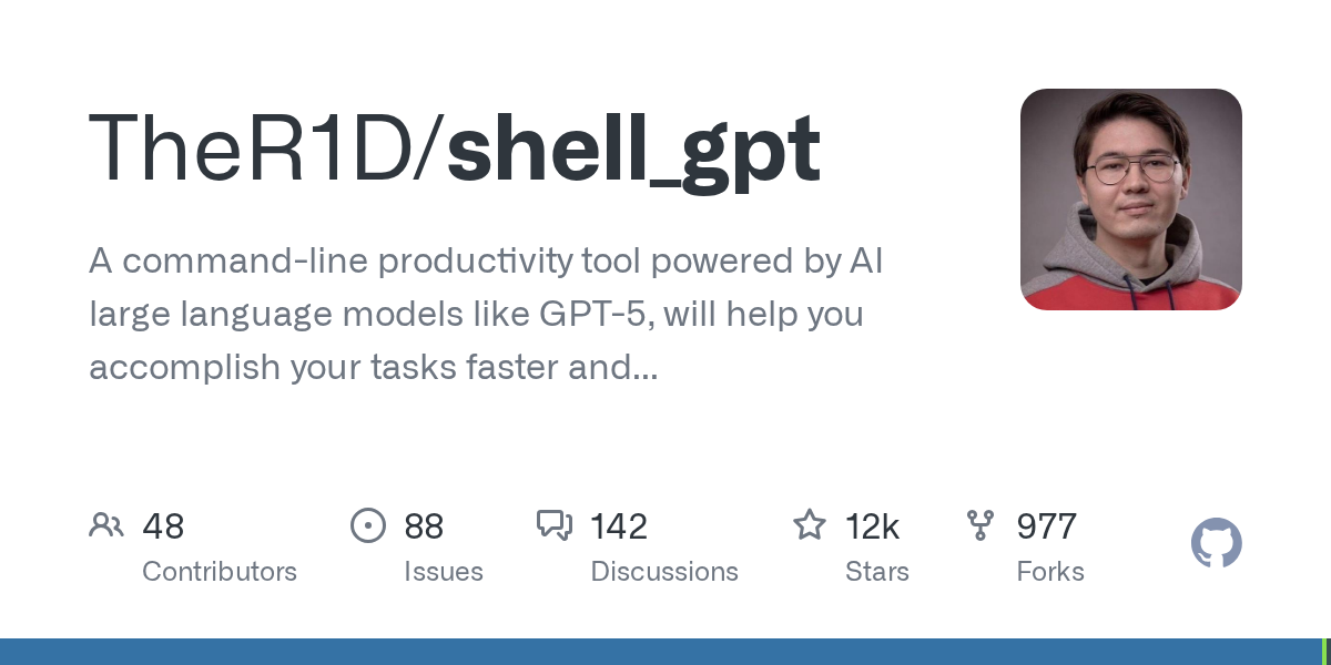 ShellGPT：在命令行里直接问AI、生成命令