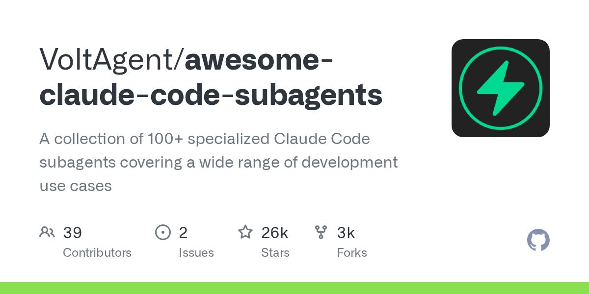161 个 Claude Code 子代理打包带走:VoltAgent 官方合集,十大类专家随时点名